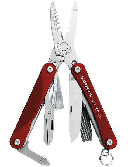 Leatherman Squirt ES4 Red - leather sheath